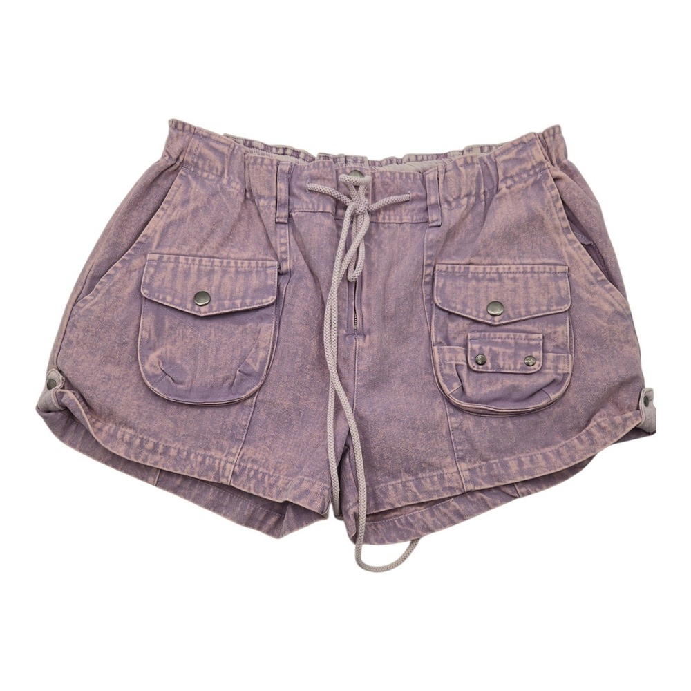 Oli & Hali Purple Distressed Shorts Drawstring Womens Size S Boho Summer Fun‎